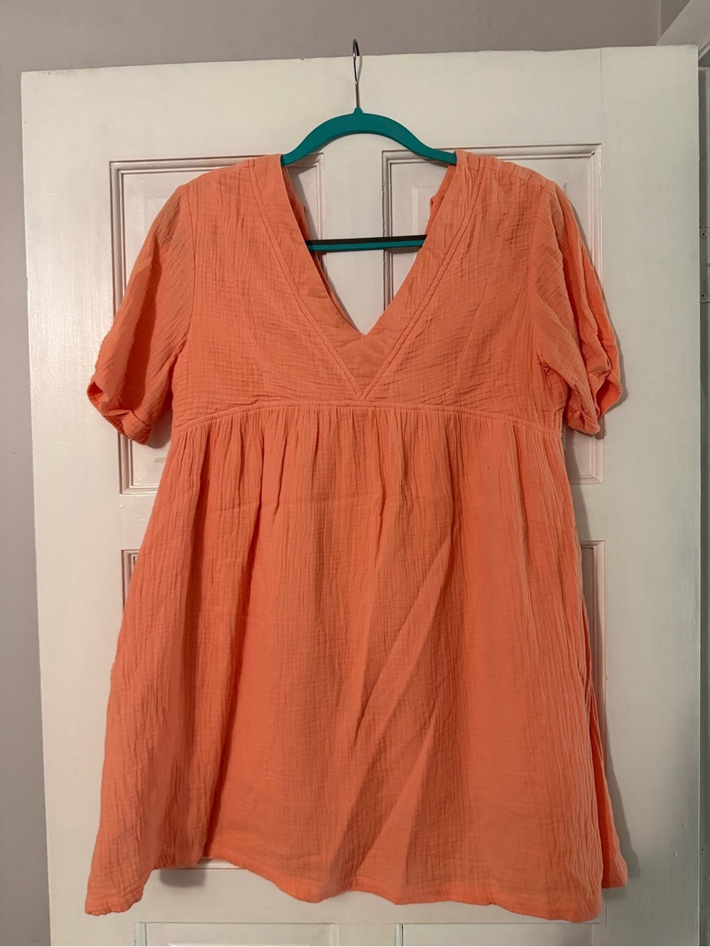 Pink Lily Peach Mini Dress V-Neck